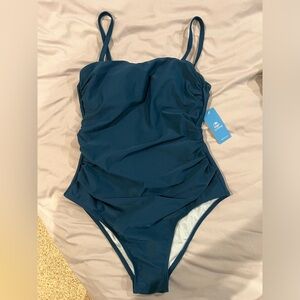 Cupshe One Piece Swimsuit - Sandy Daze Shirred One Piece Swimsuit